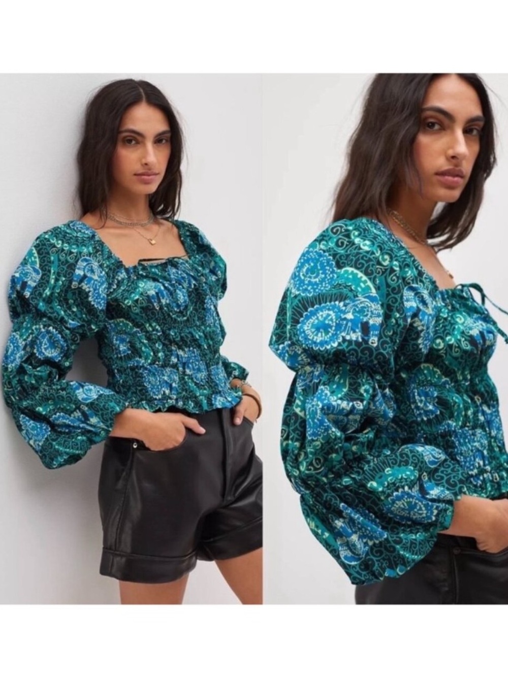 Anthropologie Porridge Blouse Size Small‎ Tiered Puff Sleeve Cottagecore Fairy